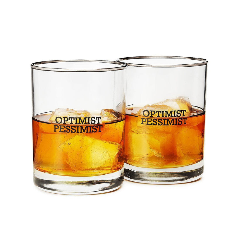 Optimist/Pessimist Glasses (Set of 2)